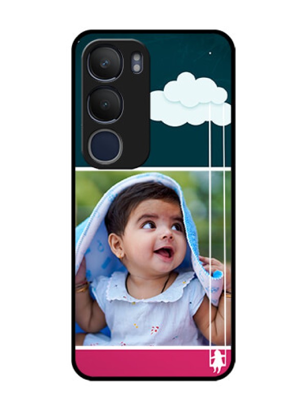 Custom Vivo Y29 5G Custom Glass Phone CaseCute Girl With Cloud Design