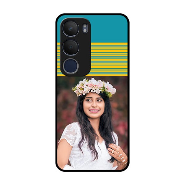 Vivo Y29 5G Custom Glass Phone CaseYellow and Blue Design