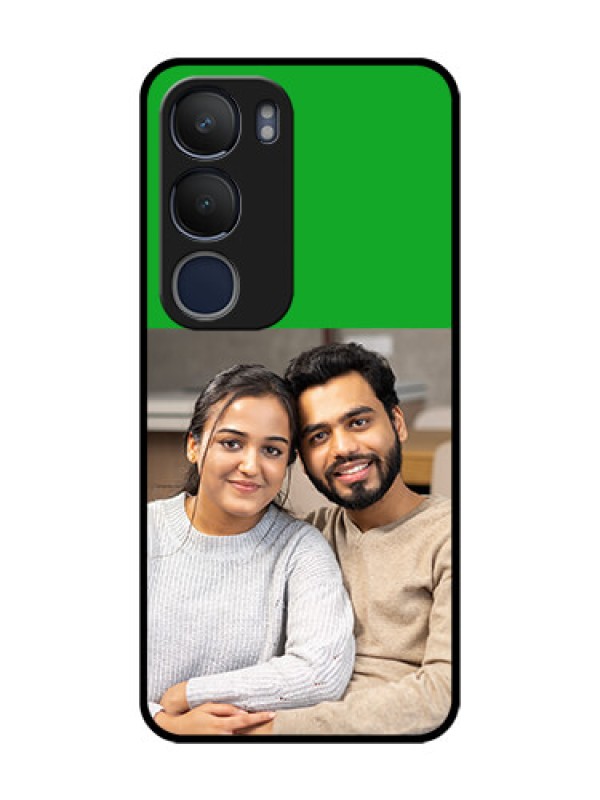 Custom Vivo Y29 5G Custom Glass Phone CaseGreen Pattern Design