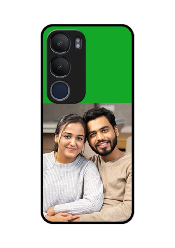 Vivo Y29 5G Custom Glass Phone CaseGreen Pattern Design