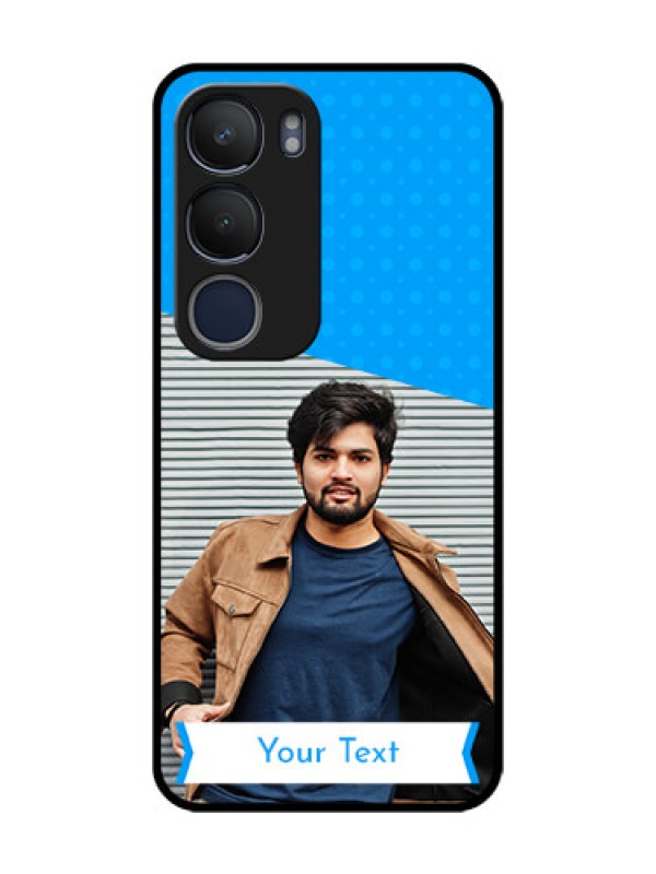 Custom Vivo Y29 5G Custom Glass Phone CaseSimple Blue Color Design