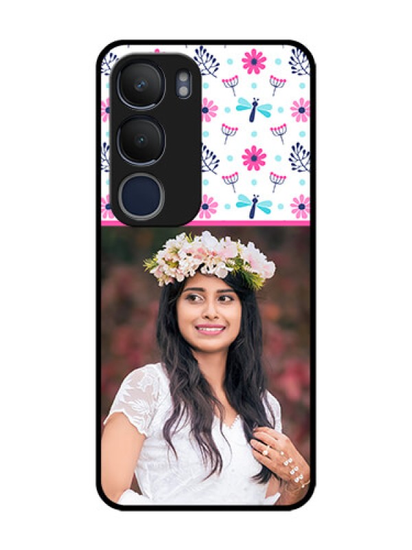 Custom Vivo Y29 5G Custom Glass Phone CaseColorful Flower Design