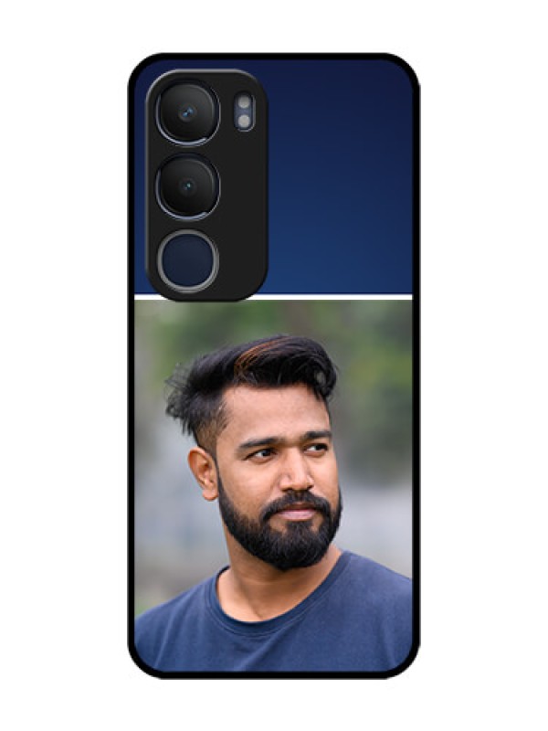 Custom Vivo Y29 5G Custom Glass Phone CaseSimple Royal Blue Design