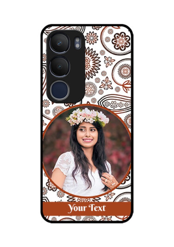Vivo Y29 5G Custom Glass Phone CaseAbstract Flower Design
