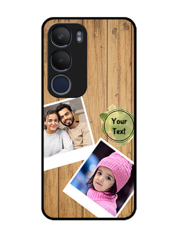 Custom Vivo Y29 5G Custom Glass Phone CaseWooden Texture Design