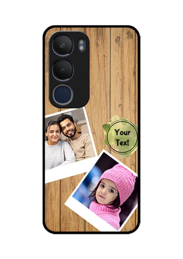 Vivo Y29 5G Custom Glass Phone CaseWooden Texture Design