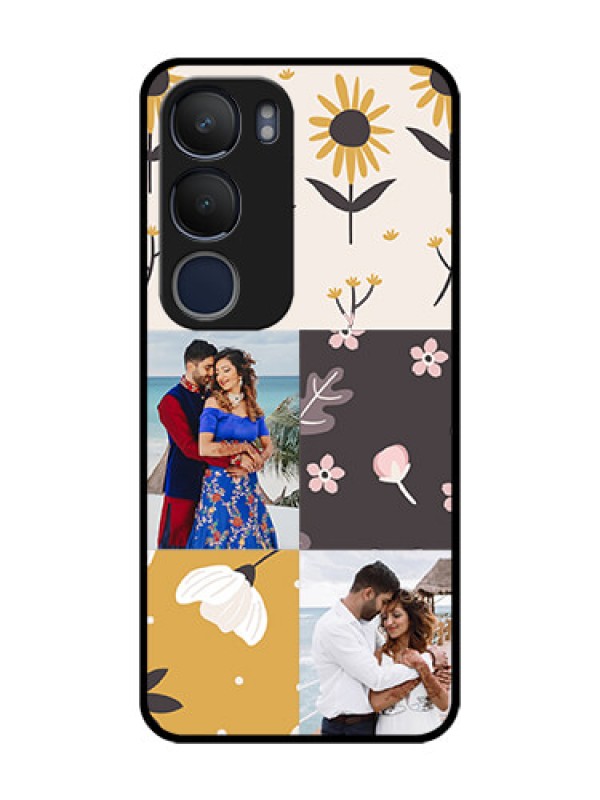 Custom Vivo Y29 5G Custom Glass Phone Case3 Images With Floral Design