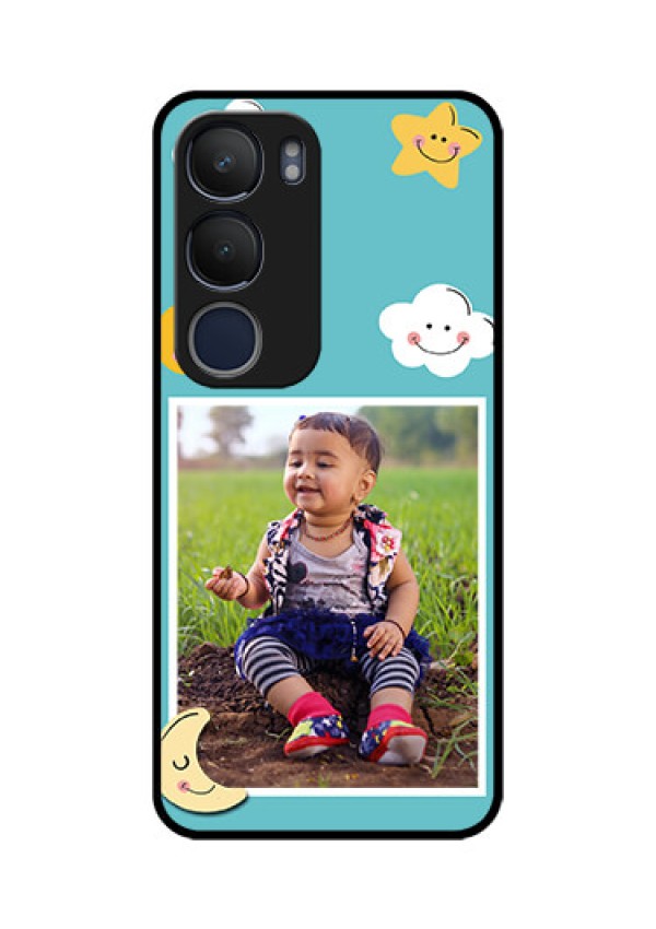Vivo Y29 5G Custom Glass Phone CaseSmiley Kids Stars Design