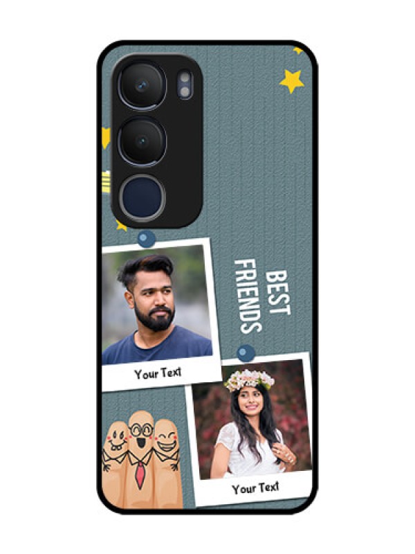 Custom Vivo Y29 5G Custom Glass Phone CaseSticky Frames And Friendship Design
