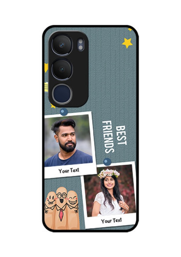 Vivo Y29 5G Custom Glass Phone CaseSticky Frames And Friendship Design
