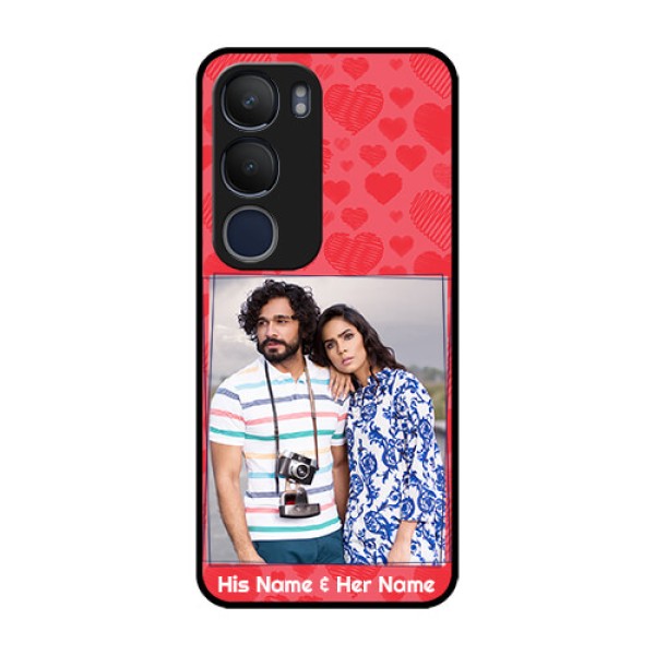 Vivo Y29 5G Custom Glass Phone CaseWith Red Heart Symbols Design Vivo Y29 5G Custom Glass Phone CaseWith Red Heart Symbols Design
