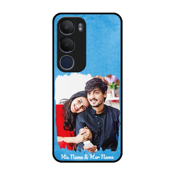 Vivo Y29 5G Custom Glass Phone Case - Blue Color Vintage Design Vivo Y29 5G Custom Glass Phone Case - Blue Color Vintage Design