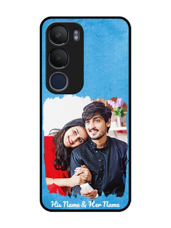 Custom Vivo Y29 5G Custom Glass Phone Case - Blue Color Vintage Design