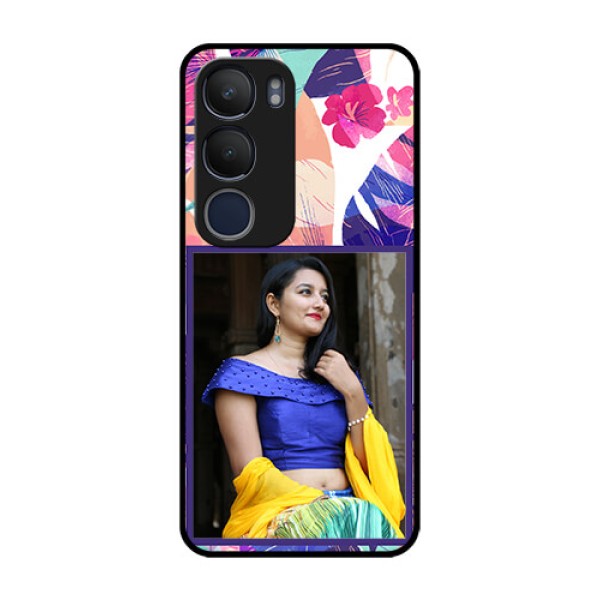 Vivo Y29 5G Custom Glass Phone CaseAbstract Floral Design
