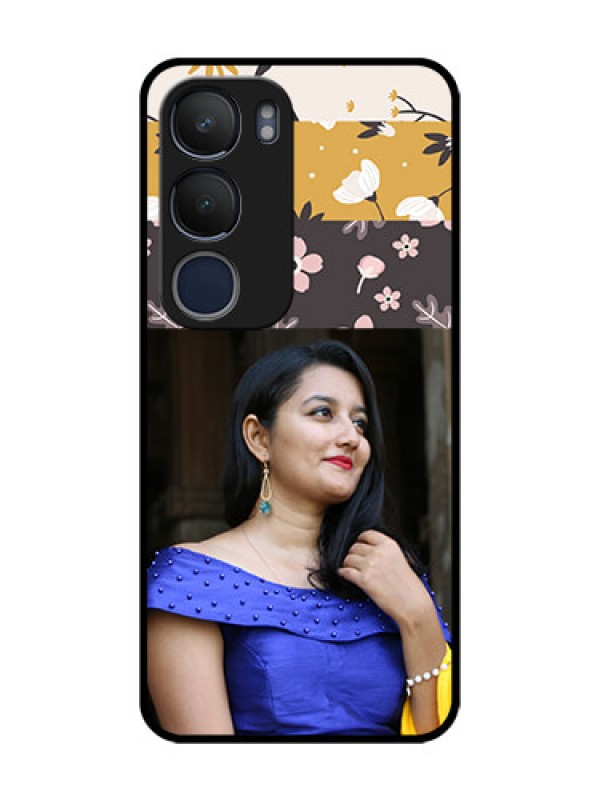 Custom Vivo Y29 5G Custom Glass Phone CaseStylish Floral Design