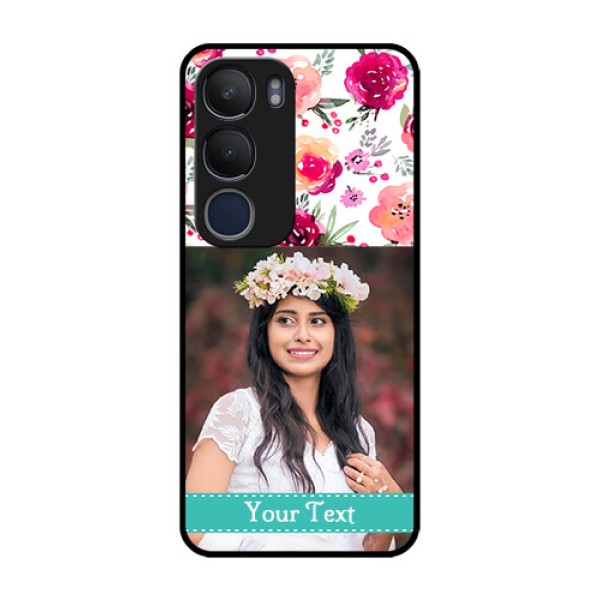 Vivo Y29 5G Custom Glass Phone CaseWater Colors Floral Design
