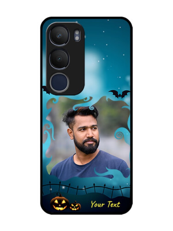 Custom Vivo Y29 5G Custom Glass Phone CaseHalloween Frame Design