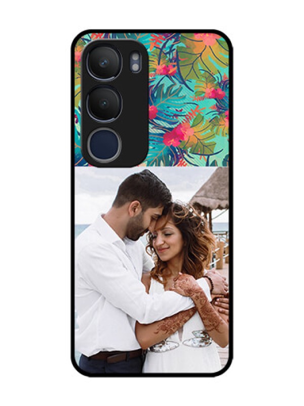 Custom Vivo Y29 5G Custom Glass Phone CaseWatercolor Floral Design