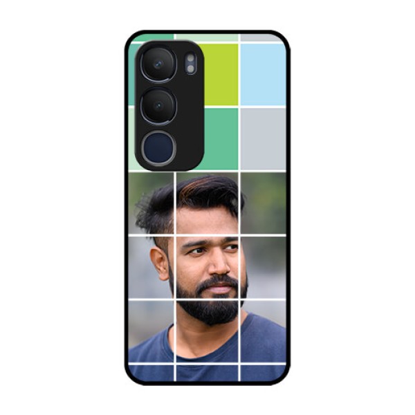 Vivo Y29 5G Custom Glass Phone CaseWith White Box Pattern