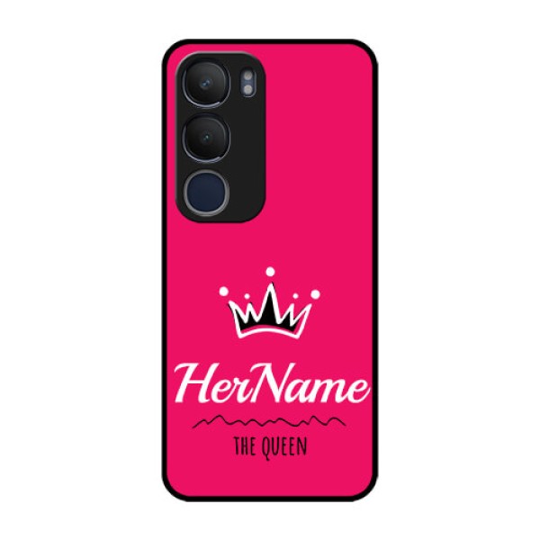 Vivo Y29 5G Custom Glass Phone CaseQueen With Name Design Vivo Y29 5G Custom Glass Phone CaseQueen With Name Design