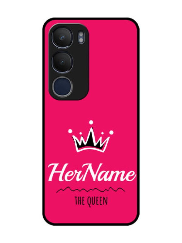 Custom Vivo Y29 5G Custom Glass Phone CaseQueen With Name Design