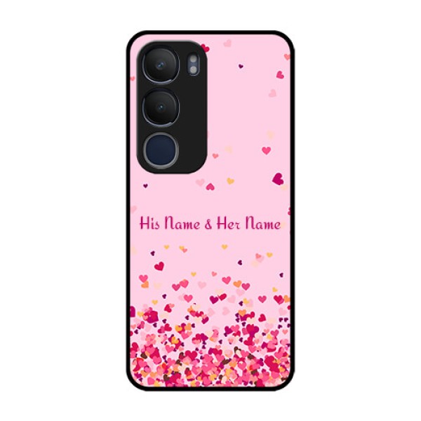 Vivo Y29 5G Custom Glass Phone CaseFloating Hearts Design