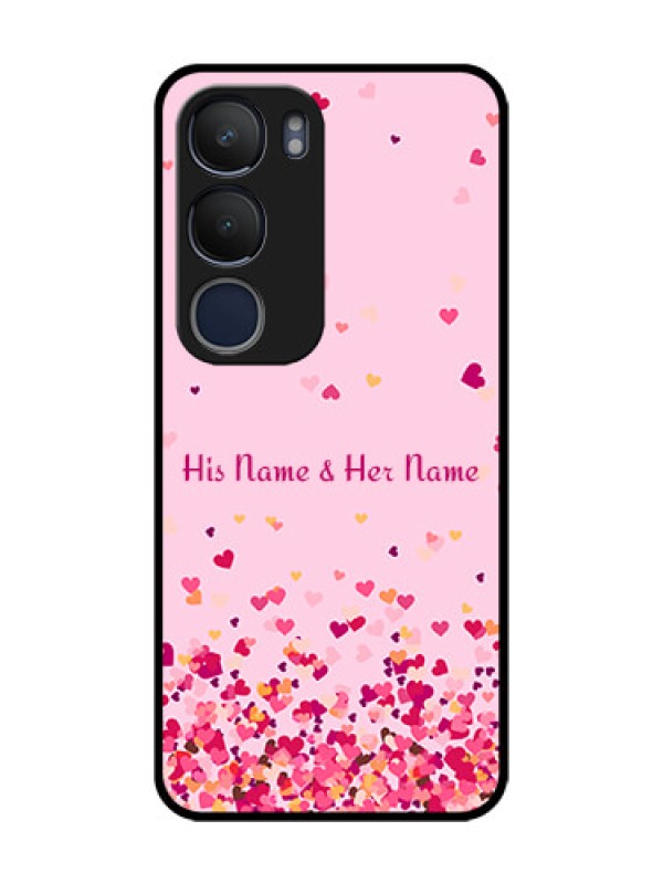 Custom Vivo Y29 5G Custom Glass Phone CaseFloating Hearts Design