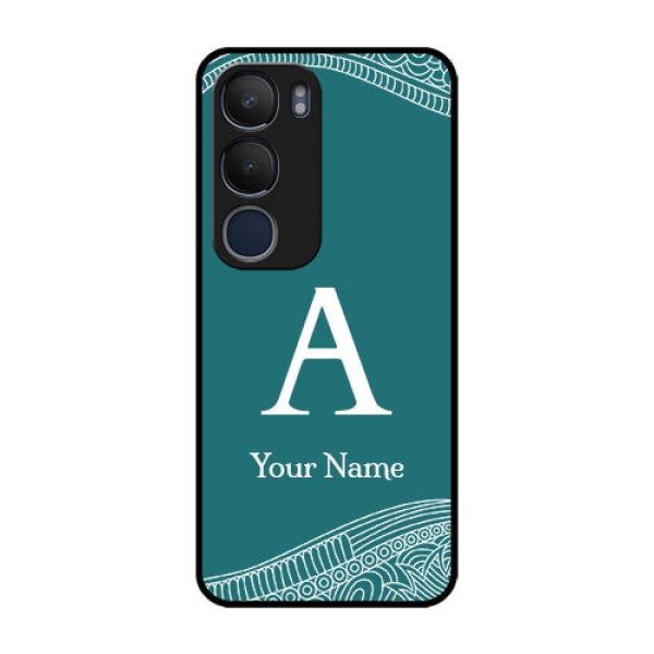 Vivo Y29 5G Custom Glass Phone CaseLine Art Pattern With Custom Name Design Vivo Y29 5G Custom Glass Phone CaseLine Art Pattern With Custom Name Design