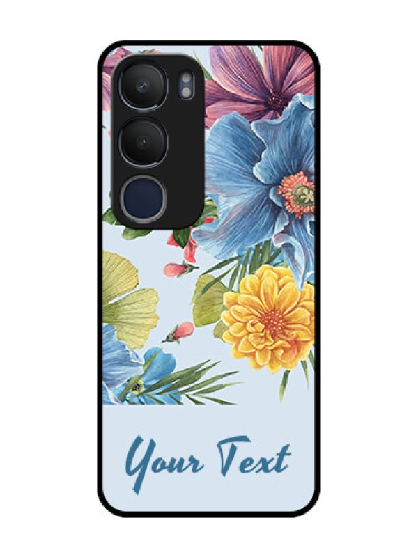 Custom Vivo Y29 5G Custom Glass Phone CaseStunning Watercolored Flowers Painting Design