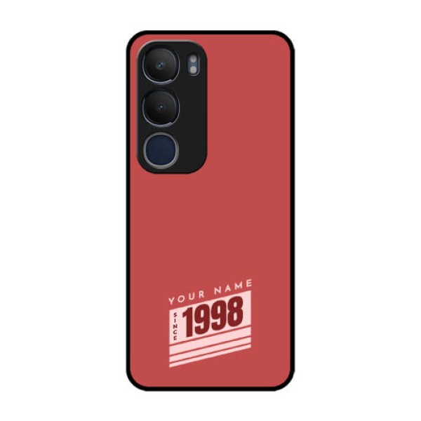 Vivo Y29 5G Custom Glass Phone CaseRed Custom Year Of Birth Design Vivo Y29 5G Custom Glass Phone CaseRed Custom Year Of Birth Design