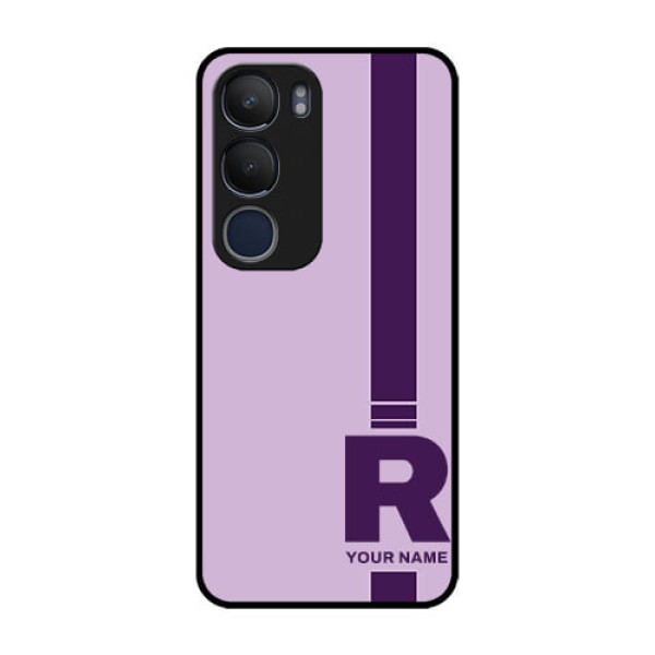 Vivo Y29 5G Custom Glass Phone CaseSimple Dual Tone Stripe With Name Design