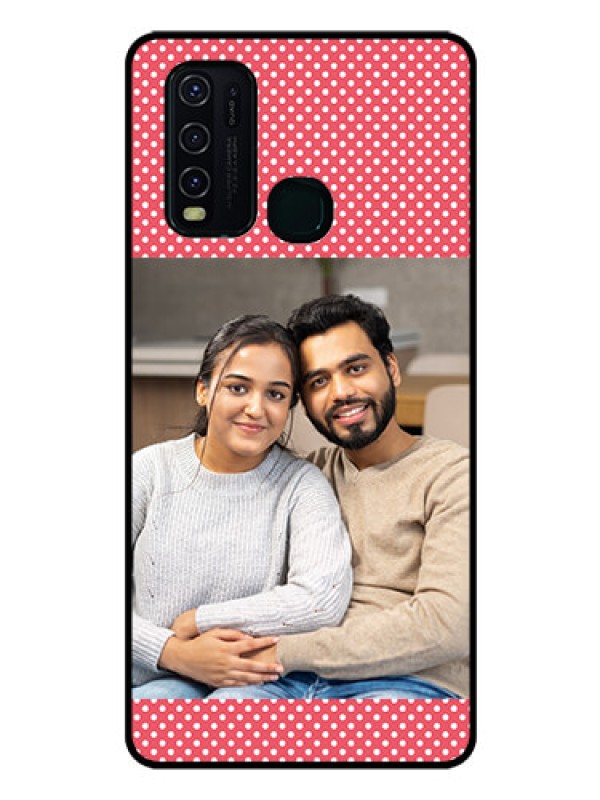 Custom Vivo Y30 Custom Glass Phone Case  - White Dotted Design