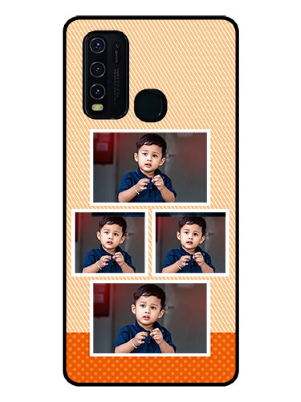 Custom Vivo Y30 Photo Printing on Glass Case  - Bulk Photos Upload Design