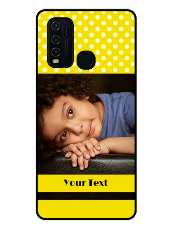 Custom Vivo Y30 Custom Glass Phone Case  - Bright Yellow Case Design