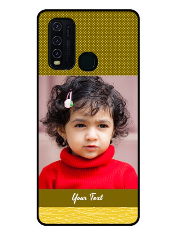 Custom Vivo Y30 Custom Glass Phone Case  - Simple Green Color Design