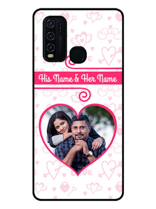 Custom Vivo Y30 Personalized Glass Phone Case  - Heart Shape Love Design