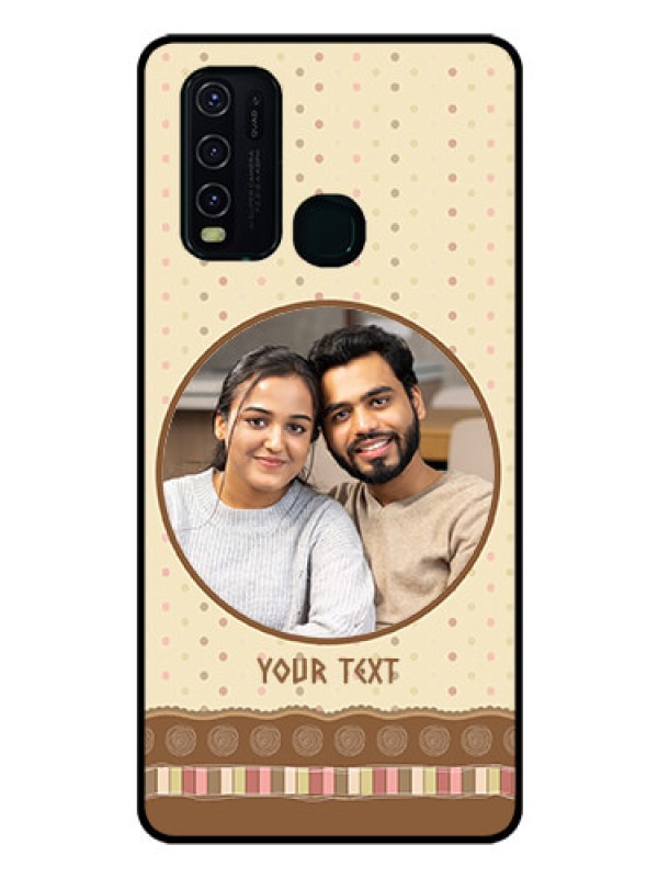 Custom Vivo Y30 Custom Glass Mobile Case  - Brown Dotted Mobile Case Design
