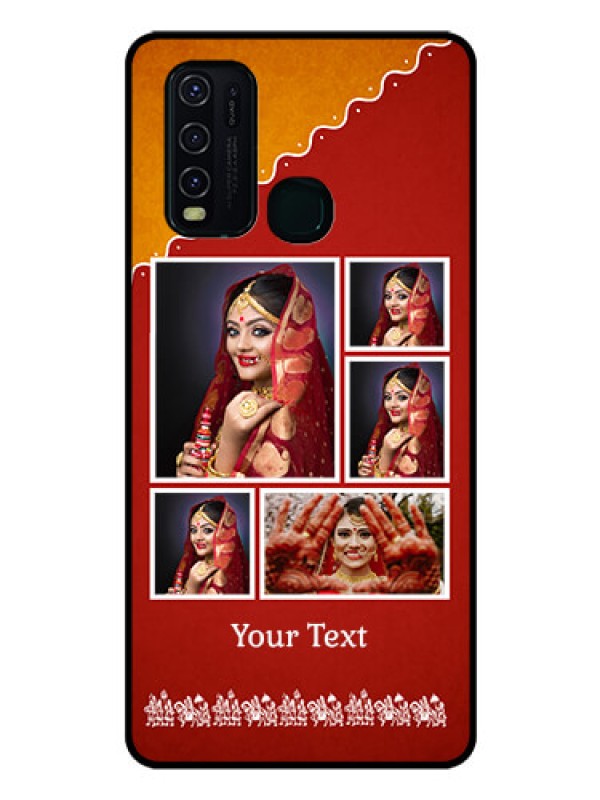 Custom Vivo Y30 Personalized Glass Phone Case  - Wedding Pic Upload Design