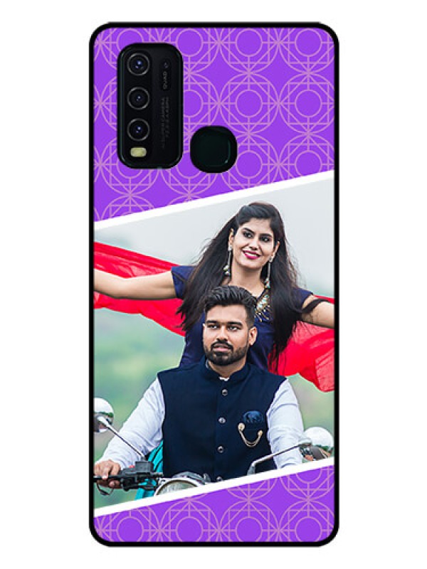 Custom Vivo Y30 Custom Glass Phone Case  - Violet Pattern Design