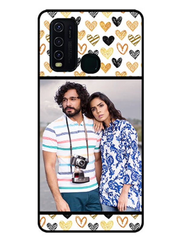 Custom Vivo Y30 Photo Printing on Glass Case  - Love Symbol Design