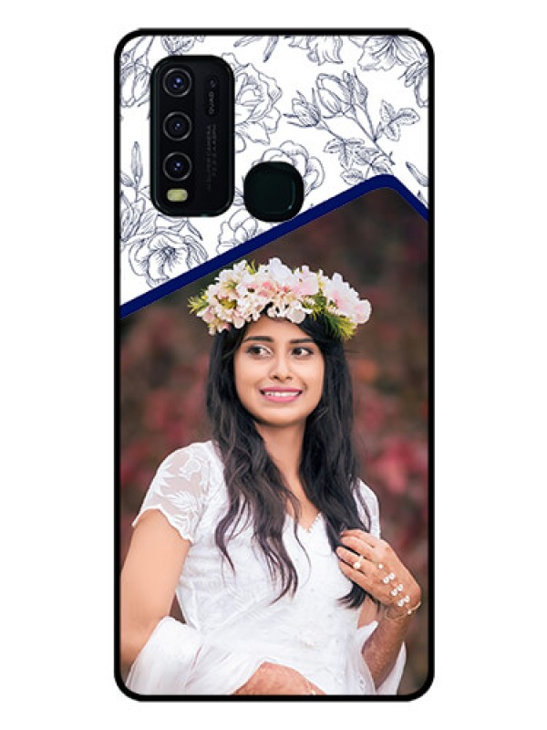 Custom Vivo Y30 Personalized Glass Phone Case  - Premium Floral Design