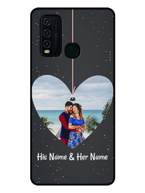 Custom Vivo Y30 Custom Glass Phone Case  - Hanging Heart Design
