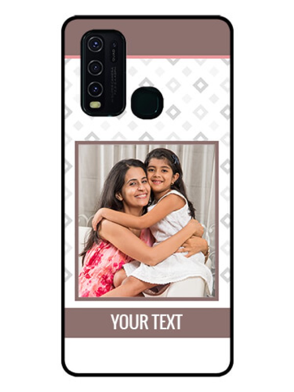 Custom Vivo Y30 Photo Printing on Glass Case  - Simple Diamond Design