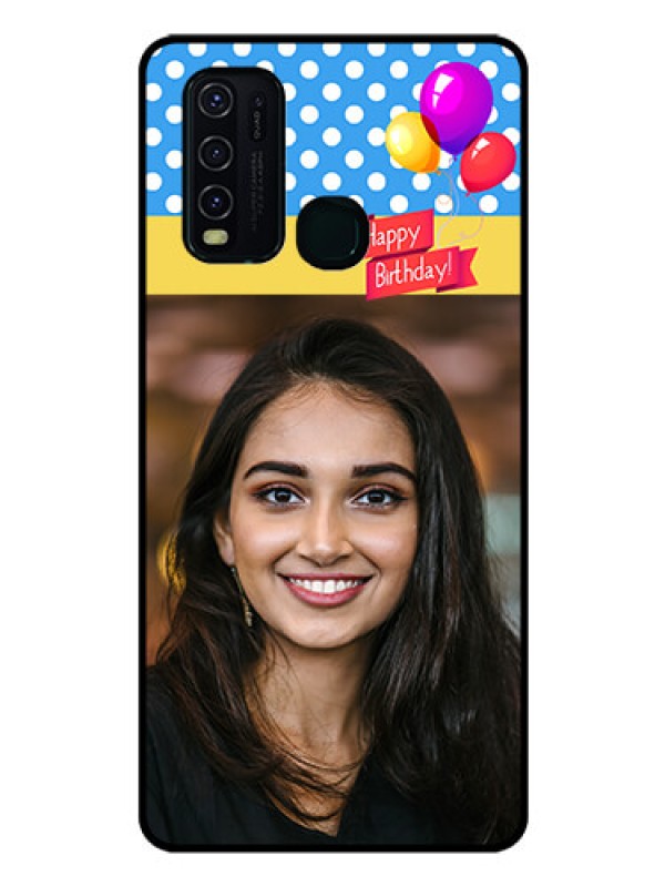 Custom Vivo Y30 Custom Glass Mobile Case  - Happy Birthday Design