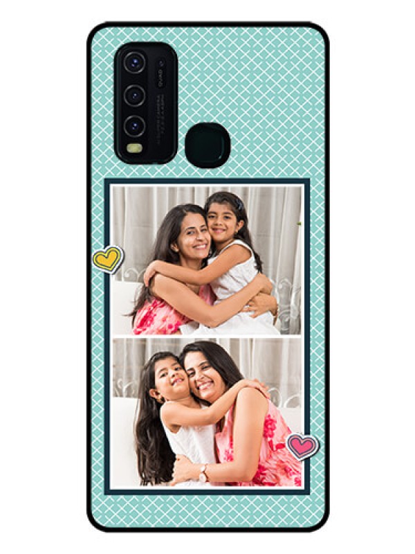 Custom Vivo Y30 Custom Glass Phone Case  - 2 Image Holder with Pattern Design