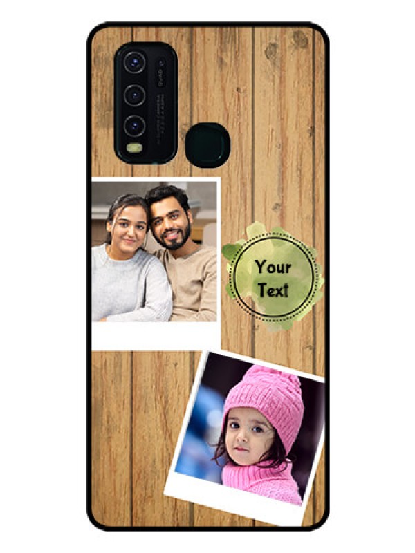 Custom Vivo Y30 Custom Glass Phone Case  - Wooden Texture Design