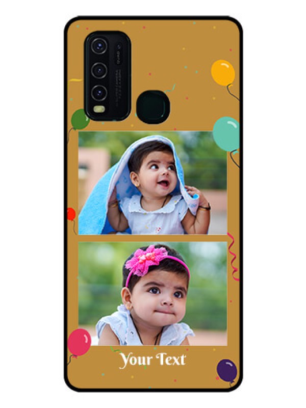 Custom Vivo Y30 Personalized Glass Phone Case  - Image Holder with Birthday Celebrations Design