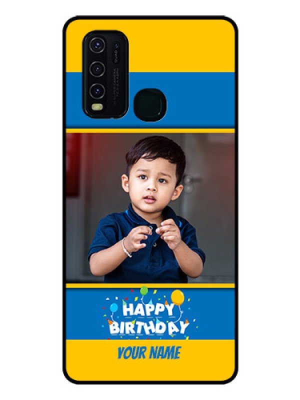 Custom Vivo Y30 Custom Glass Mobile Case  - Birthday Wishes Design