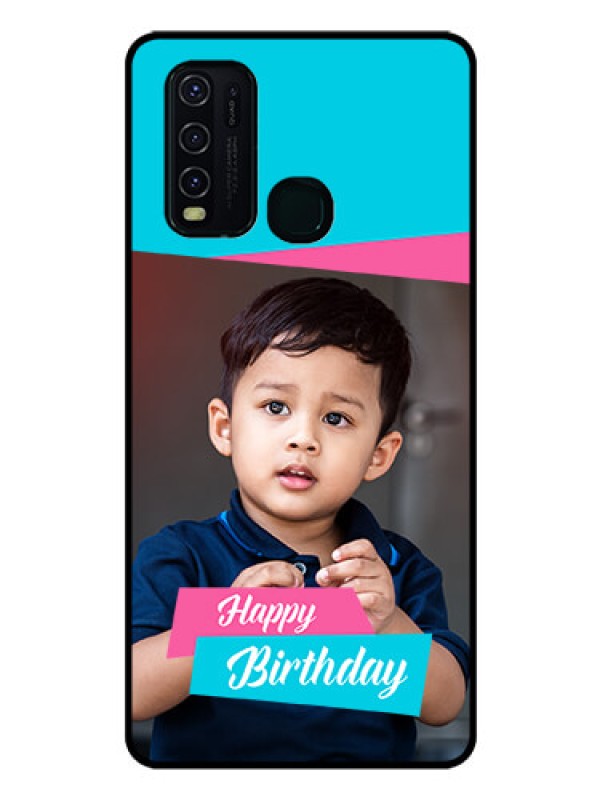 Custom Vivo Y30 Personalized Glass Phone Case  - Image Holder with 2 Color Design