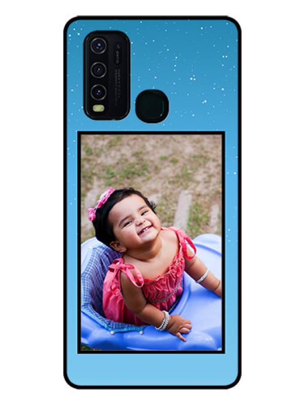 Custom Vivo Y30 Custom Glass Mobile Case  - Wave Pattern Colorful Design